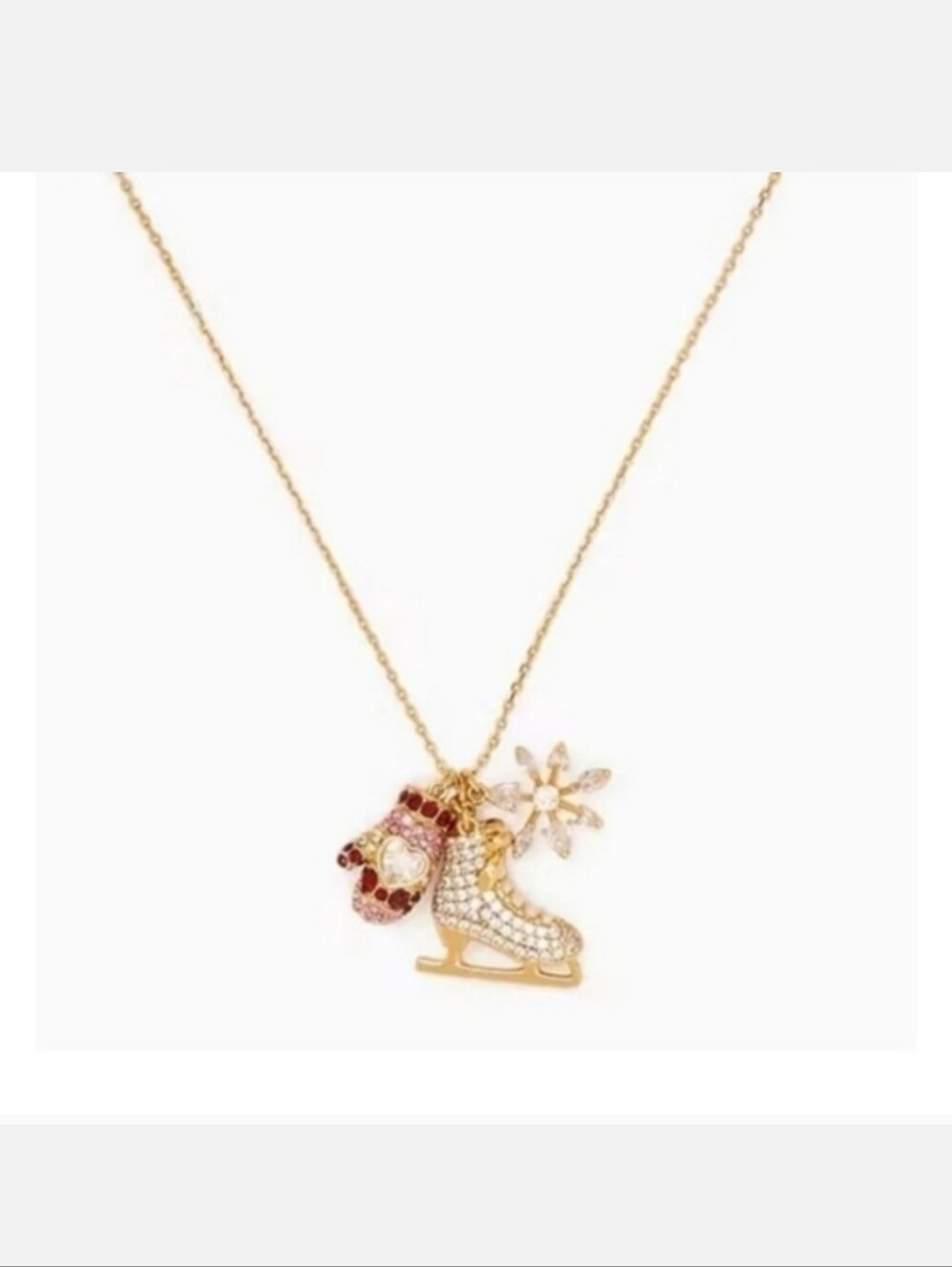 Kate Spade New York Snow Day Ice Skate  Charm Pendent Necklace NWT